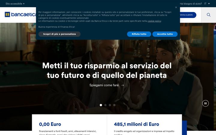 Ekraanipilt saidist bancaetica.it