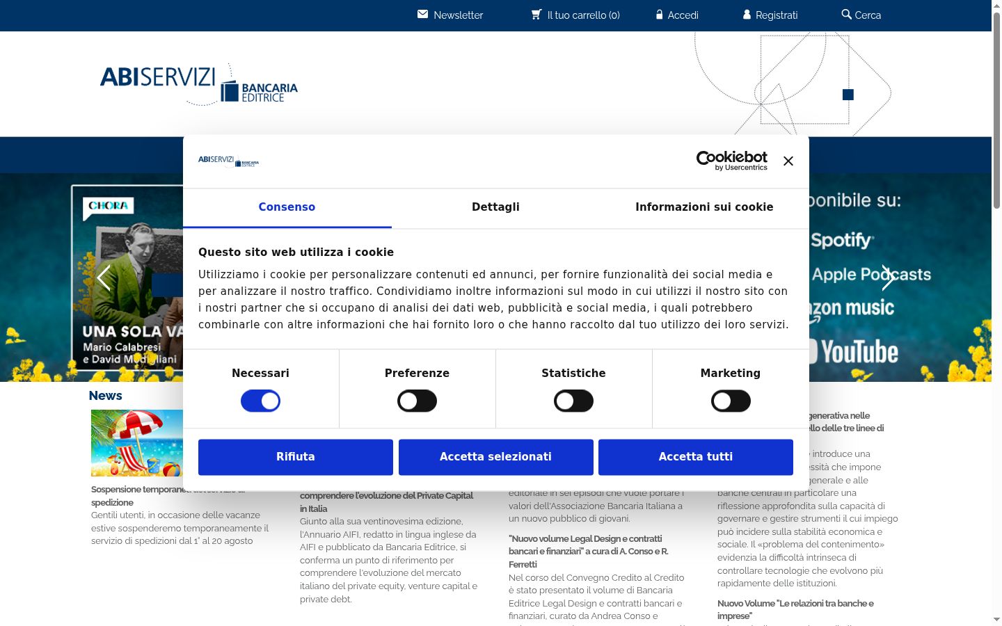 Screenshot of the consent banner shown before any interaction