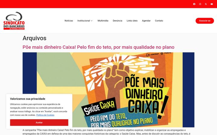 Snimka zaslona za bancariosipatinga.com.br