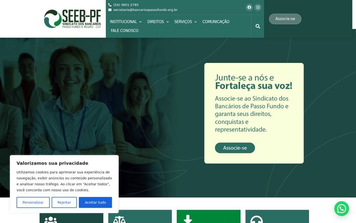 Snimka zaslona za bancariospassofundo.org.br