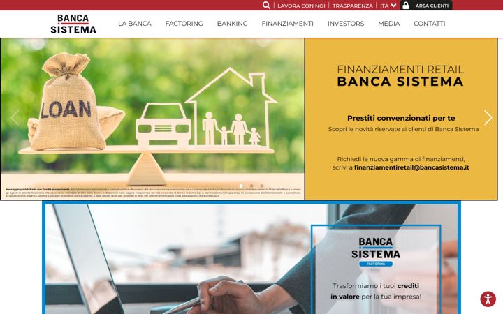 Screenshot of bancasistema.it