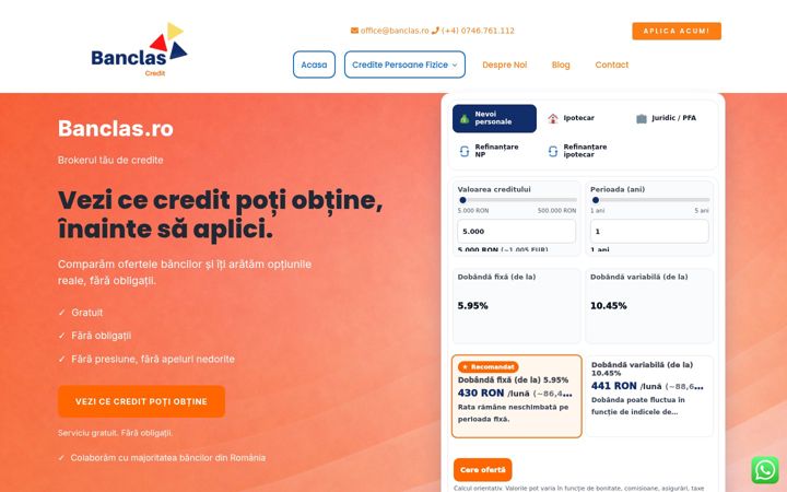 Screenshot of banclas.ro