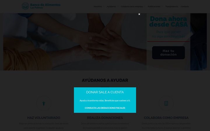 Screenshot van bancoalimentoslpa.org