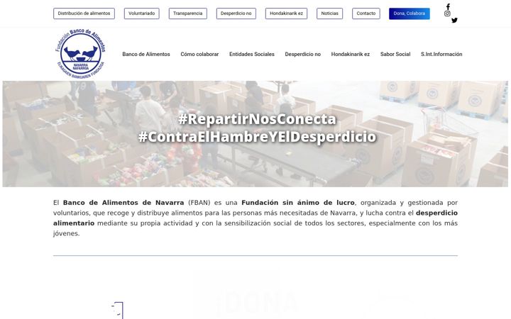 Screenshot of bancoalimentosnavarra.org