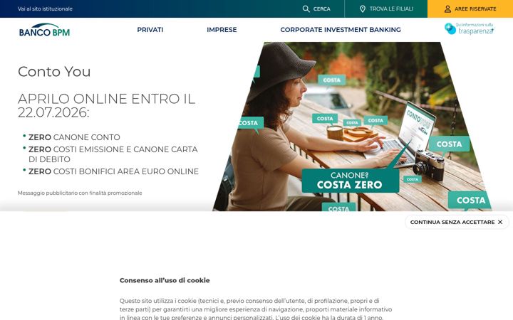 Screenshot stránky bancobpm.it
