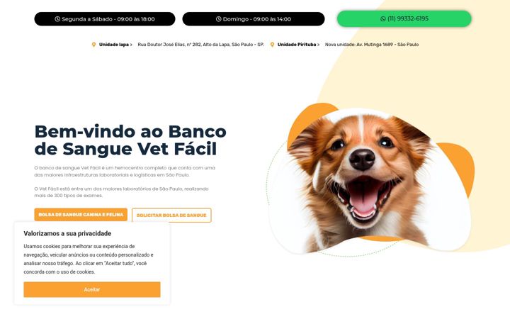 Screenshot of bancodesanguevetfacil.com.br
