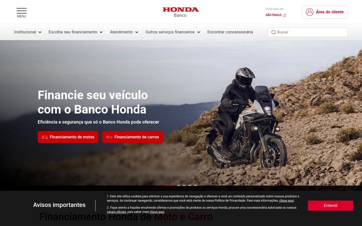 Screenshot of bancohonda.com.br