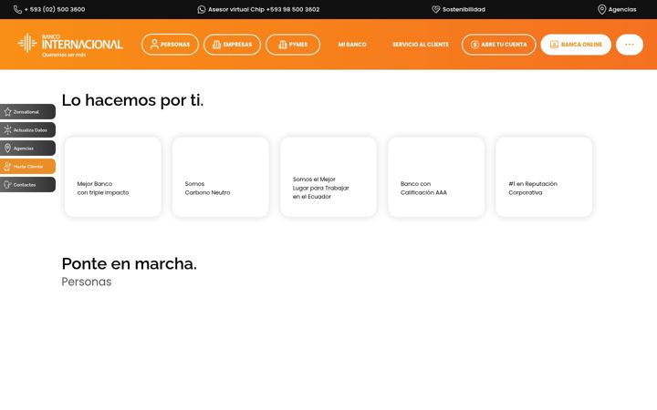 Screenshot von bancointernacional.com.ec