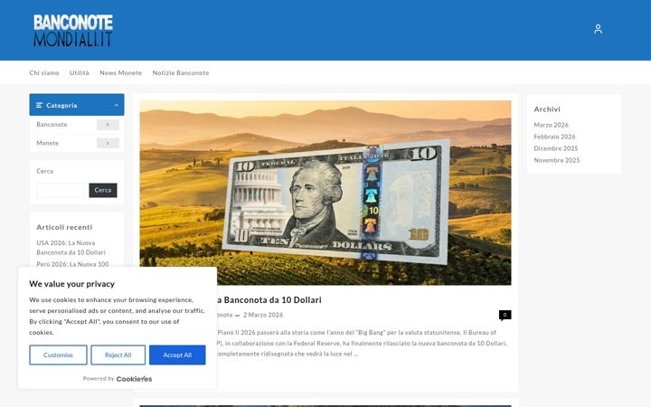 Screenshot of banconotemondiali.it