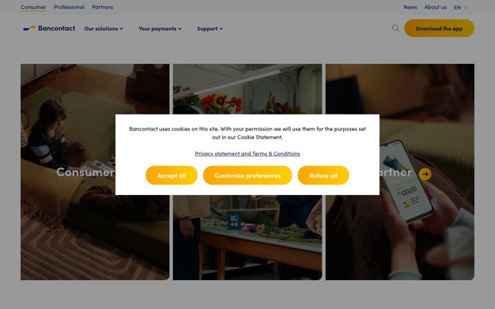 Zrzut ekranu bancontact.com