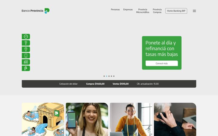 Screenshot of bancoprovincia.com.ar