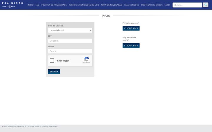 Screenshot of bancopsacorporate.com.br