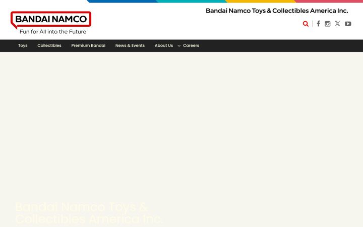Screenshot of bandai.com
