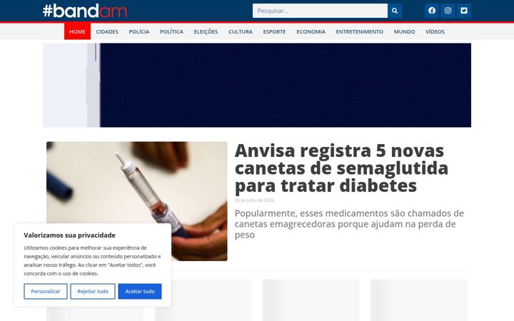 Screenshot of bandamazonas.com.br