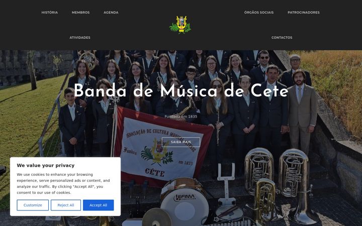 Screenshot of bandamusicacete.com