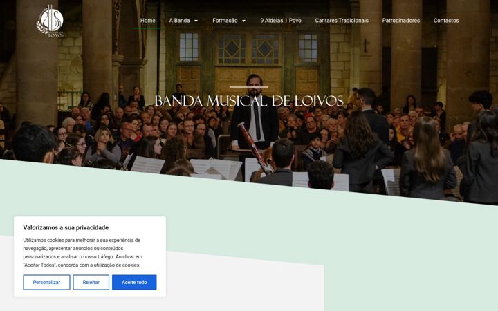 Screenshot stránky bandamusicaldeloivos.pt