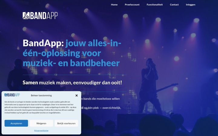 Screenshot of bandapp.nl