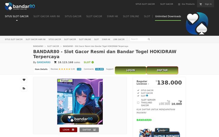 Screenshot of bandar80-vip.com