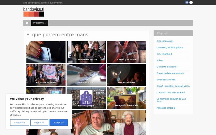 Screenshot van bandavisual.org