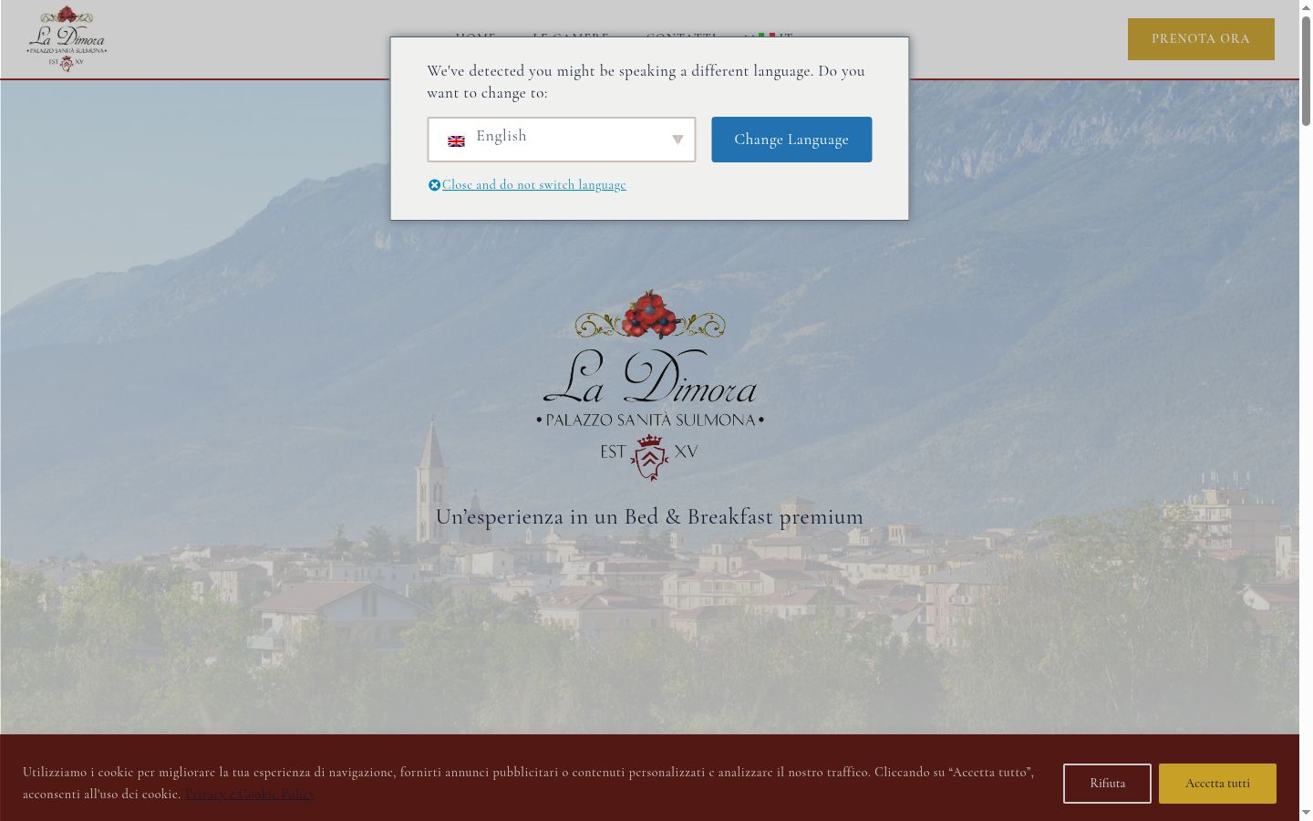 Capture d'écran de la bannière de consentement affichée avant toute interaction