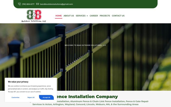 Screenshot of bandboutdoorsolutions.com
