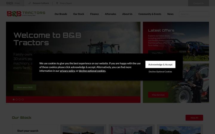 Screenshot of bandbtractors.co.uk