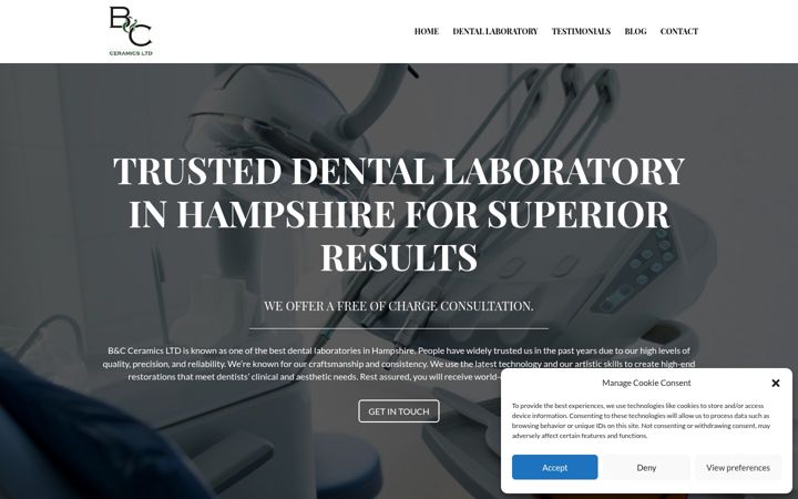 Screenshot of bandc-ceramics.co.uk