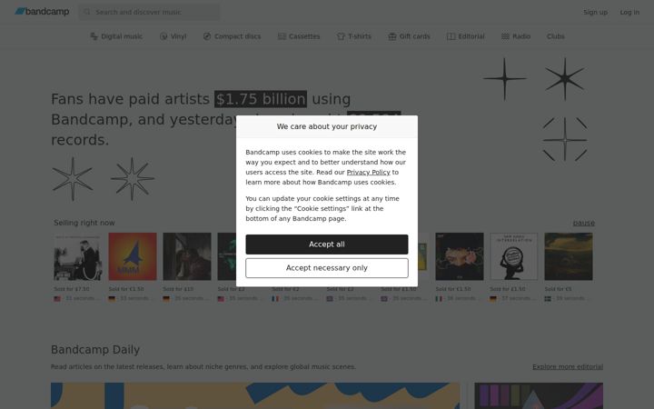 Screenshot von bandcamp.com