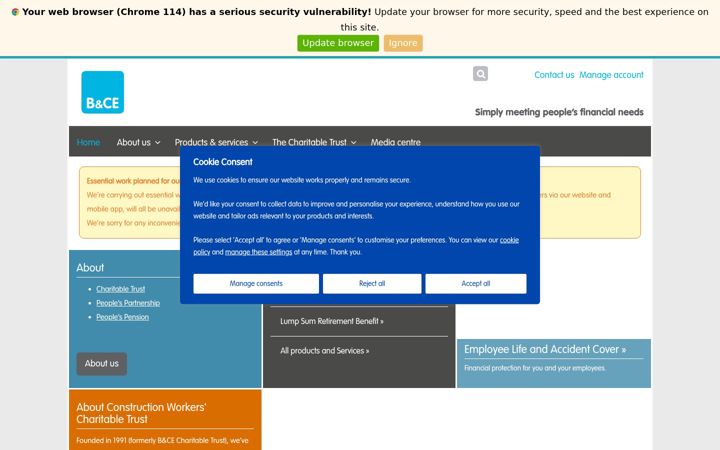 Screenshot of bandce.co.uk