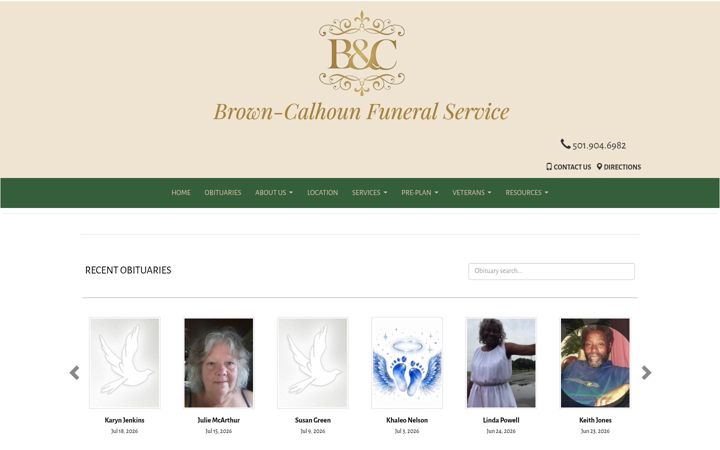 Screenshot of bandcfuneral.com