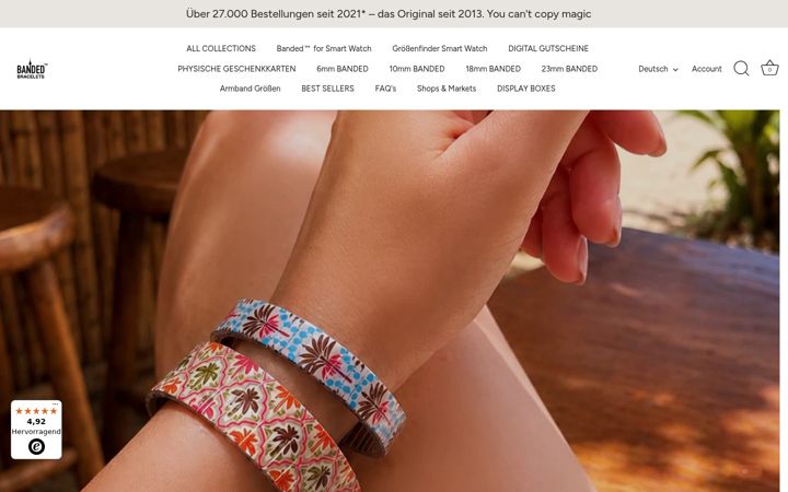 Screenshot of bandedbracelets.com