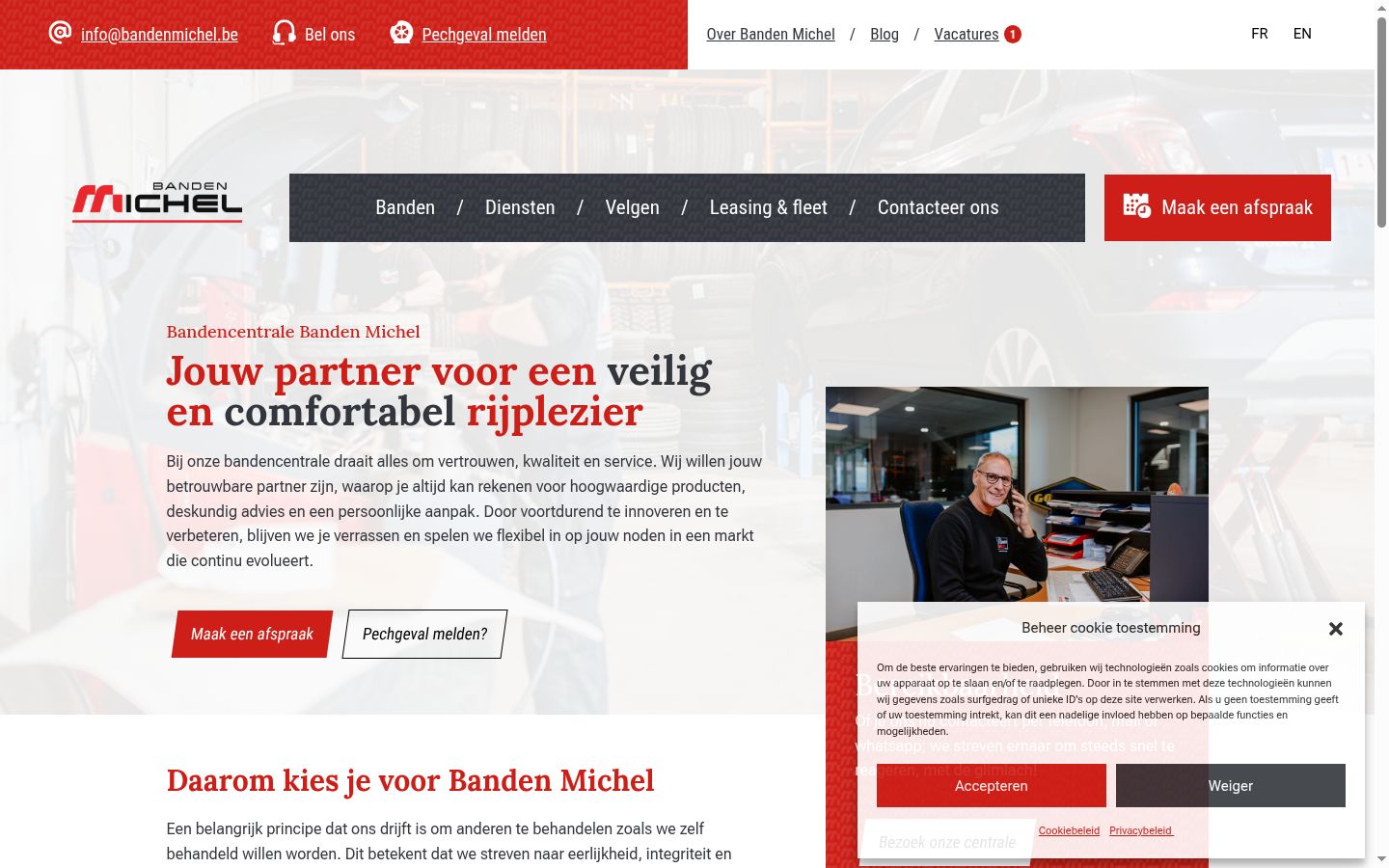 Screenshot del banner di consenso mostrato prima di qualsiasi interazione