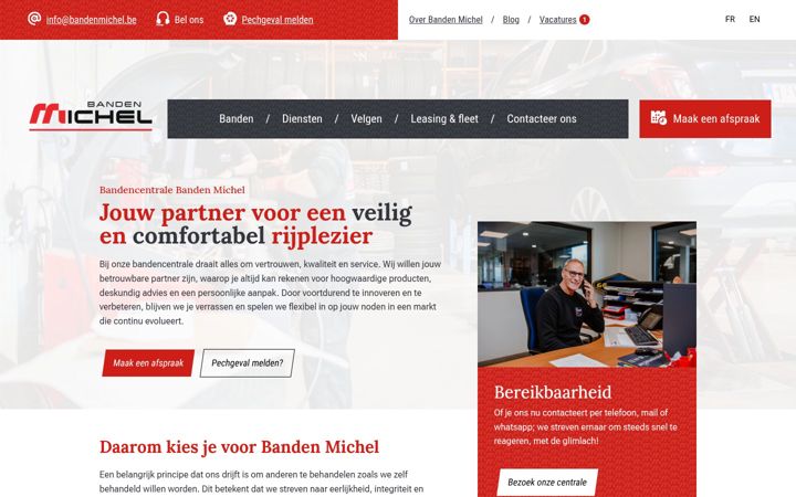 Ekrano kopija bandenmichel.be