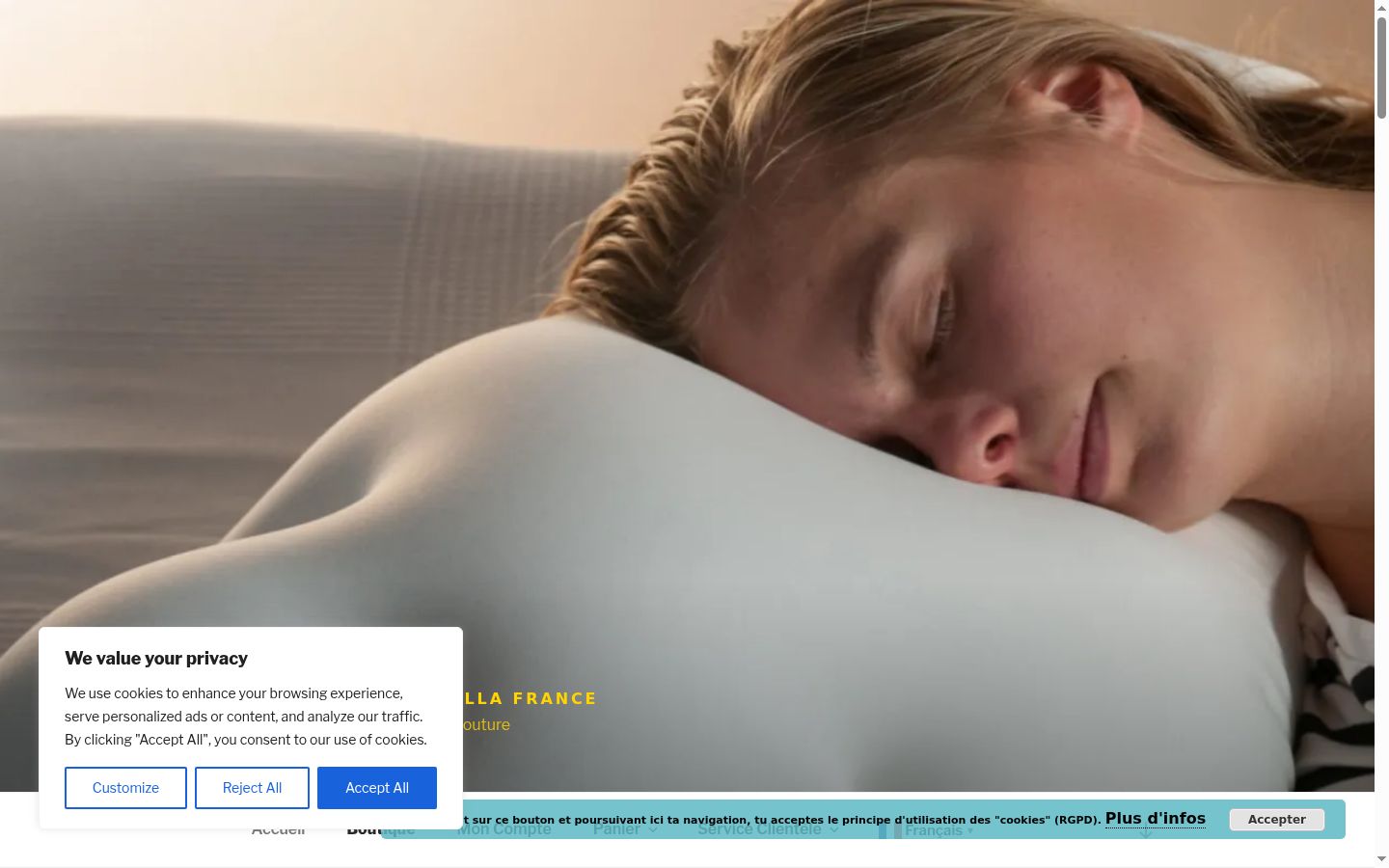 Screenshot van de toestemmingsbanner zoals getoond vóór enige interactie