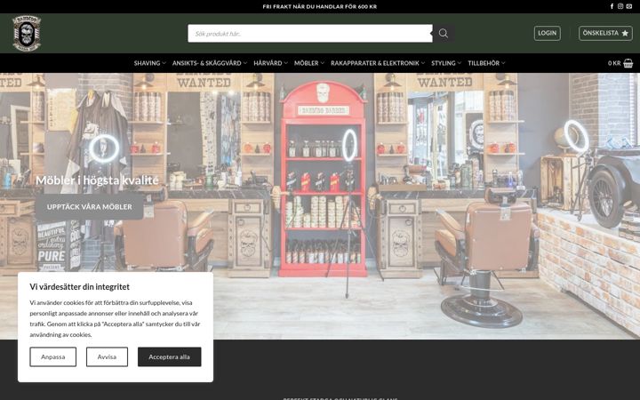 Screenshot of bandidocosmeticssweden.se