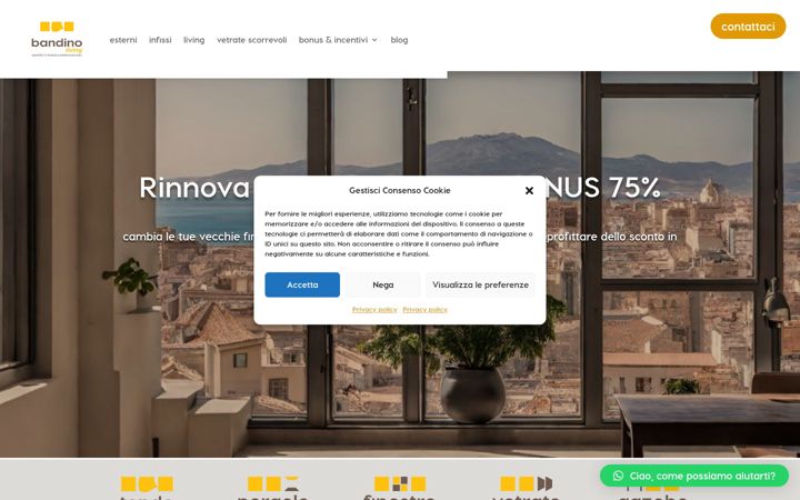 Screenshot of bandinoliving.com