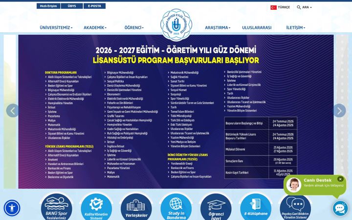 Screenshot of bandirma.edu.tr