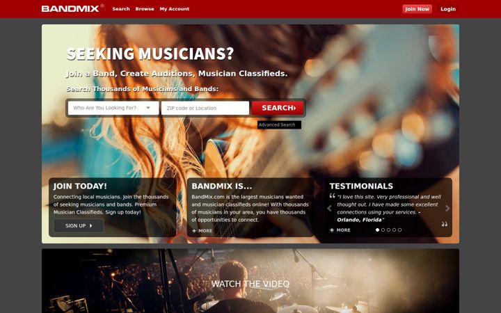 Screenshot of bandmix.com