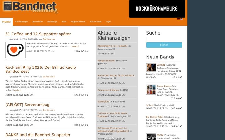 Screenshot of bandnet.hamburg