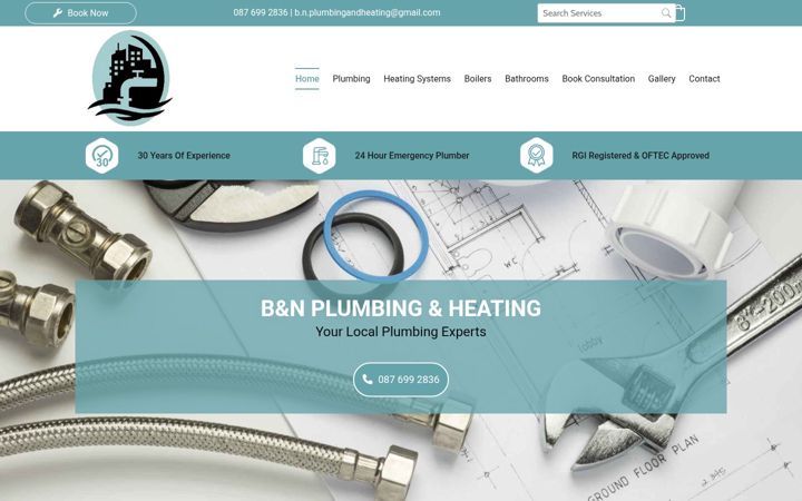 Screenshot of bandnplumbing.ie