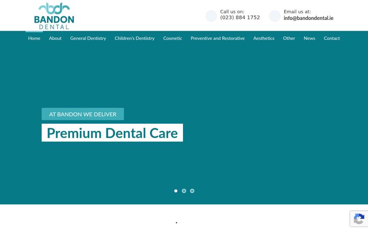 Zrzut ekranu bandondental.ie