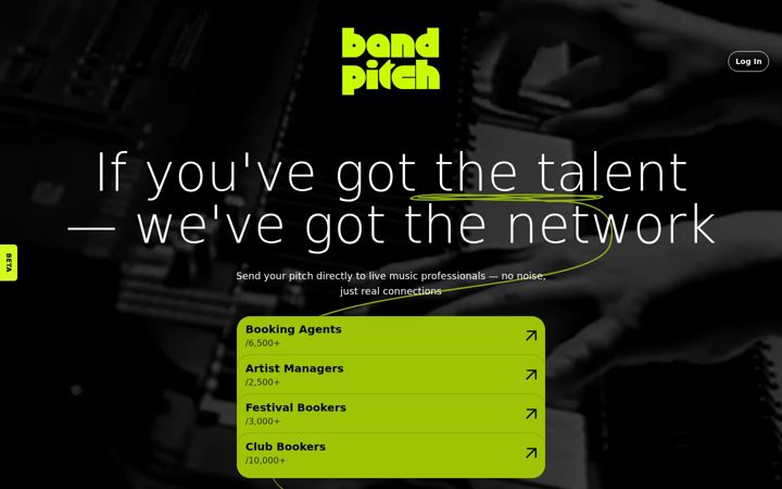 Screenshot of bandpitch.com