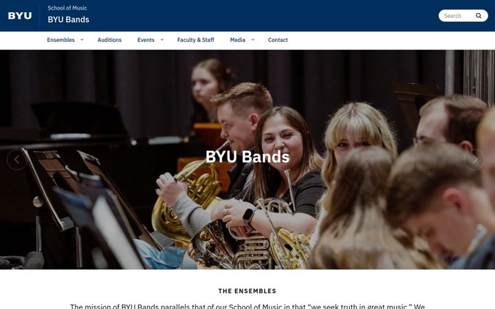 Snímek obrazovky bands.byu.edu