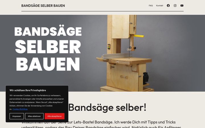 Screenshot of bandsaege-selber-bauen.de