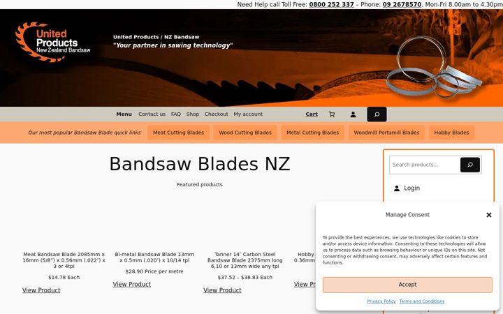 Screenshot of bandsaw.co.nz