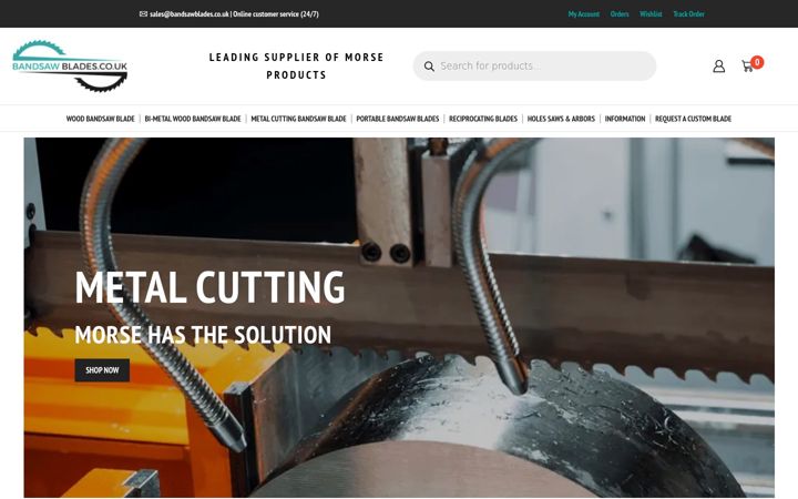 Screenshot of bandsawblades.co.uk