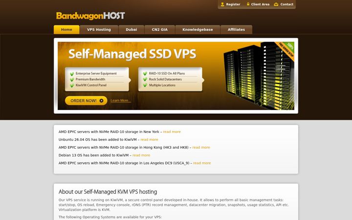 Screenshot of bandwagonhost.com