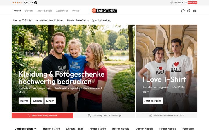 Screenshot of bandyshirt.de