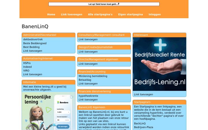 Screenshot of banenlinq.nl