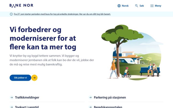 Screenshot of banenor.no